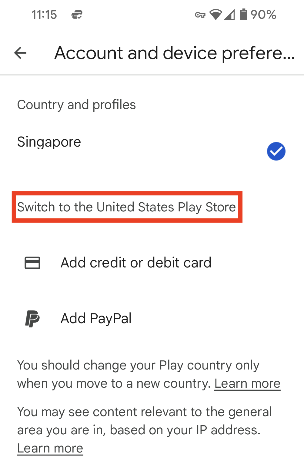 Cómo cambiar el país de Google Play con una VPN en Android