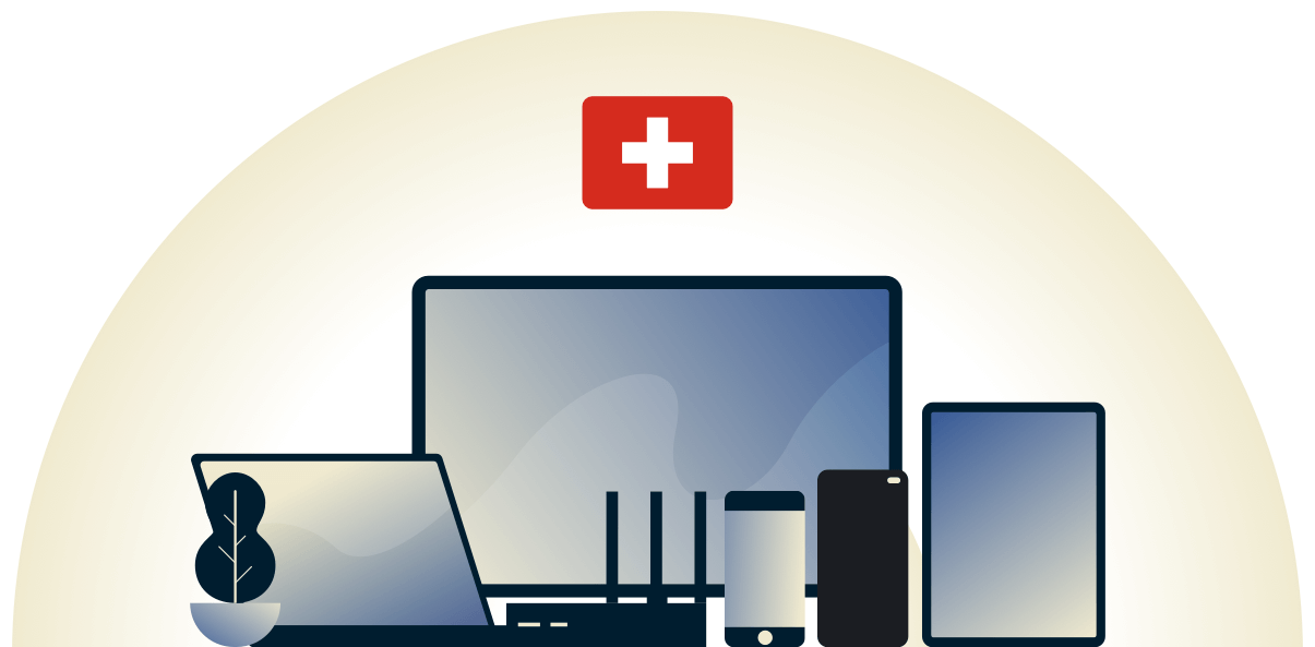 Switzerland VPN skyddar en m&auml;ngd olika enheter.
